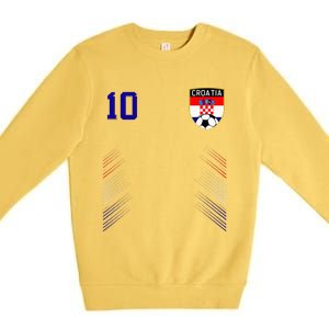 Croatia Soccer Croatian Football Retro 10 Jersey Premium Crewneck Sweatshirt