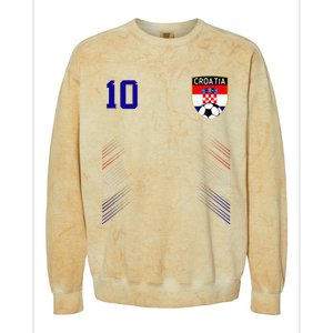 Croatia Soccer Croatian Football Retro 10 Jersey Colorblast Crewneck Sweatshirt