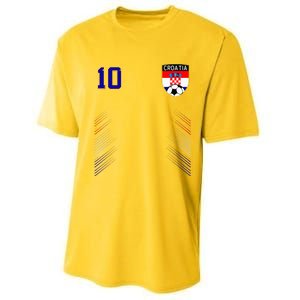 Croatia Soccer Croatian Football Retro 10 Jersey Performance Sprint T-Shirt