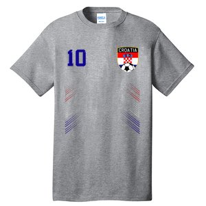 Croatia Soccer Croatian Football Retro 10 Jersey Tall T-Shirt