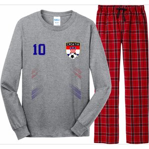 Croatia Soccer Croatian Football Retro 10 Jersey Long Sleeve Pajama Set