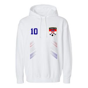 Croatia Soccer Croatian Football Retro 10 Jersey Garment-Dyed Fleece Hoodie