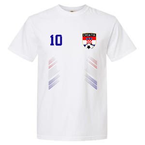 Croatia Soccer Croatian Football Retro 10 Jersey Garment-Dyed Heavyweight T-Shirt