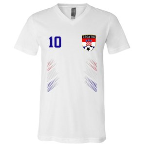 Croatia Soccer Croatian Football Retro 10 Jersey V-Neck T-Shirt