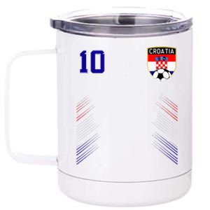 Croatia Soccer Croatian Football Retro 10 Jersey 12 oz Stainless Steel Tumbler Cup