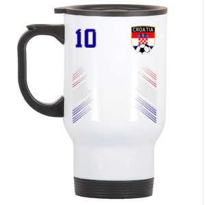 Croatia Soccer Croatian Football Retro 10 Jersey Stainless Steel Travel Mug