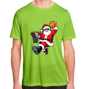 Christmas Santa Claus Dunking A Basketball Xmas Great Gift Adult ChromaSoft Performance T-Shirt