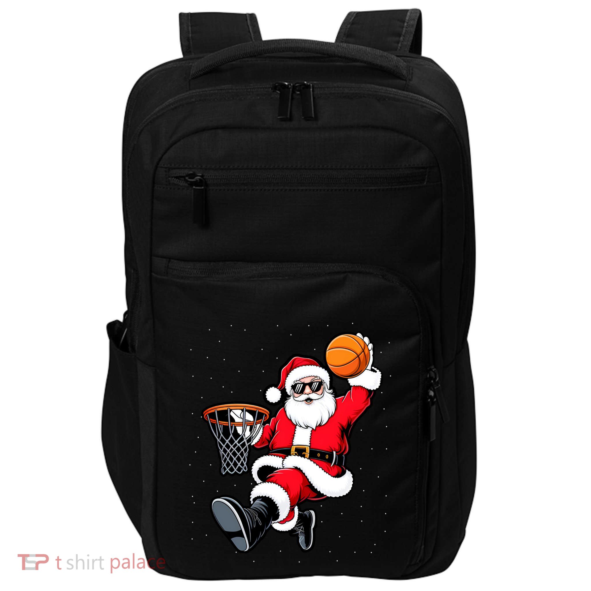 Christmas Santa Claus Dunking A Basketball Xmas Great Gift Impact Tech Backpack