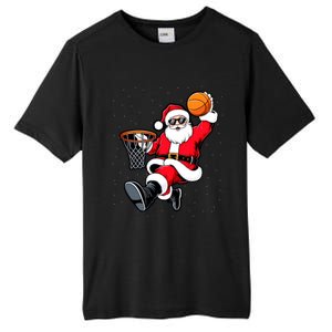 Christmas Santa Claus Dunking A Basketball Xmas Great Gift Tall Fusion ChromaSoft Performance T-Shirt