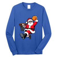 Christmas Santa Claus Dunking A Basketball Xmas Great Gift Long Sleeve Shirt