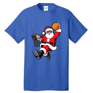 Christmas Santa Claus Dunking A Basketball Xmas Great Gift Tall T-Shirt