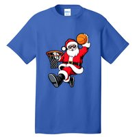 Christmas Santa Claus Dunking A Basketball Xmas Great Gift Tall T-Shirt