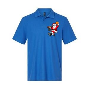 Christmas Santa Claus Dunking A Basketball Xmas Great Gift Softstyle Adult Sport Polo