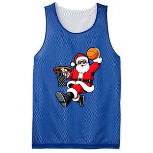 Christmas Santa Claus Dunking A Basketball Xmas Great Gift Mesh Reversible Basketball Jersey Tank