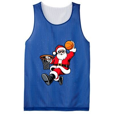 Christmas Santa Claus Dunking A Basketball Xmas Great Gift Mesh Reversible Basketball Jersey Tank