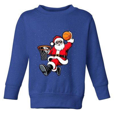 Christmas Santa Claus Dunking A Basketball Xmas Great Gift Toddler Sweatshirt