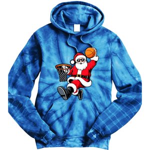 Christmas Santa Claus Dunking A Basketball Xmas Great Gift Tie Dye Hoodie