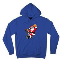 Christmas Santa Claus Dunking A Basketball Xmas Great Gift Tall Hoodie