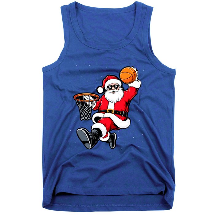 Christmas Santa Claus Dunking A Basketball Xmas Great Gift Tank Top