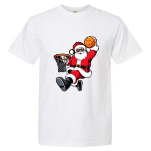 Christmas Santa Claus Dunking A Basketball Xmas Great Gift Garment-Dyed Heavyweight T-Shirt