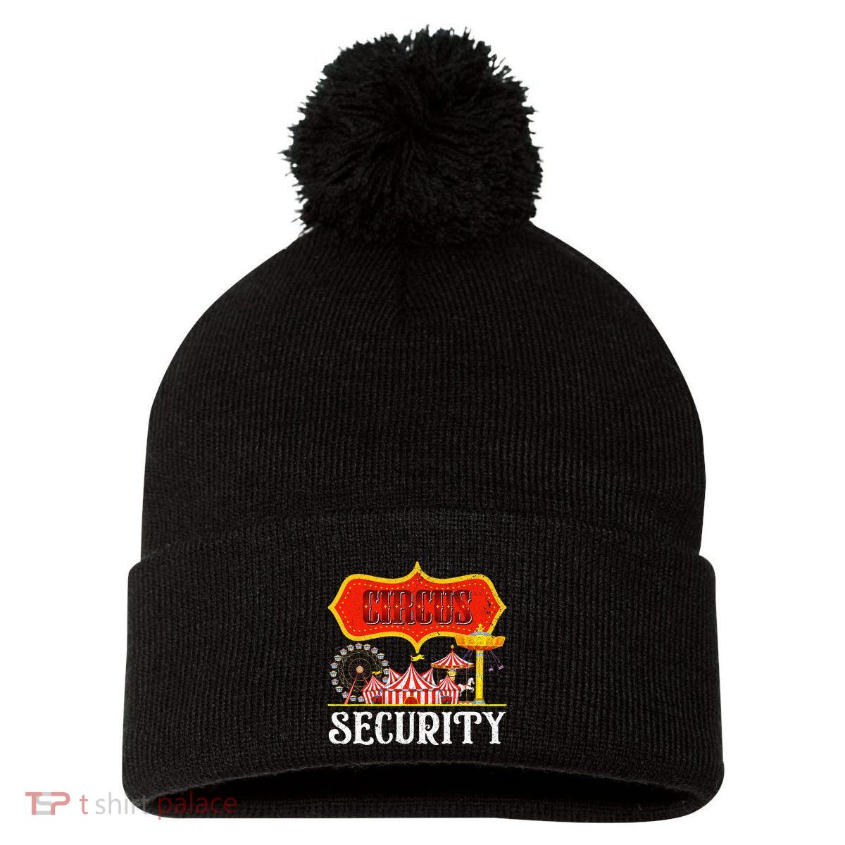 Circus Security Carnival Costume Carny Event Staff Circus Pom Pom 12in Knit Beanie