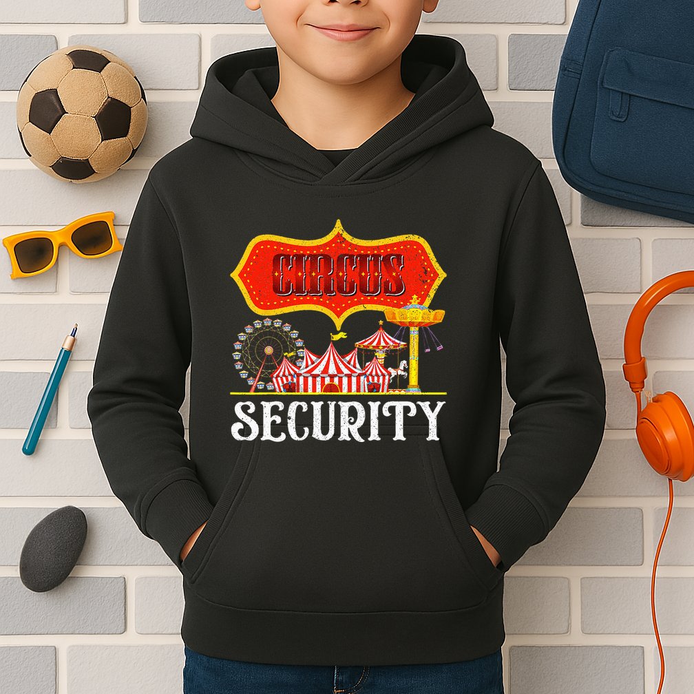 Circus Security Carnival Costume Carny Event Staff Circus Kids Hoodie