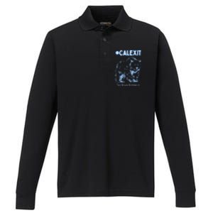 California Secession Calexit Bear Republic Performance Long Sleeve Polo