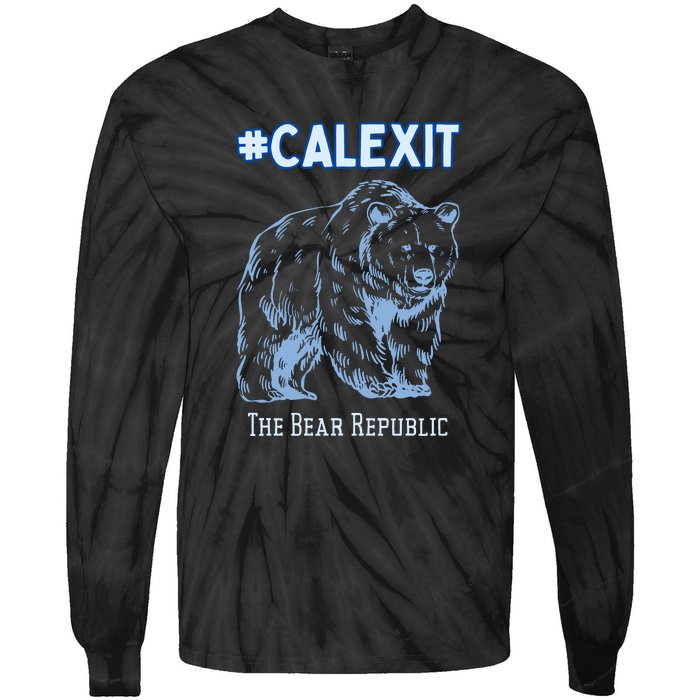 California Secession Calexit Bear Republic Tie-Dye Long Sleeve Shirt