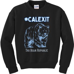 California Secession Calexit Bear Republic Kids Sweatshirt