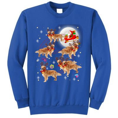 Christmas Santa Claus Riding Golden Retriever Xmas Pajamas Gift Sweatshirt