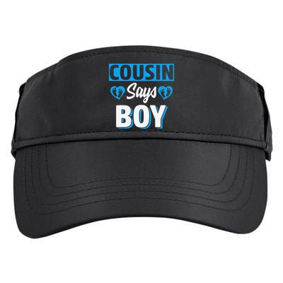 Cousin Says Cute Gender Reveal Team Blue Baby Party Adult Drive Performance Visor