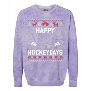 Christmas Santa Claus Player Ice Hockey Funny Colorblast Crewneck Sweatshirt