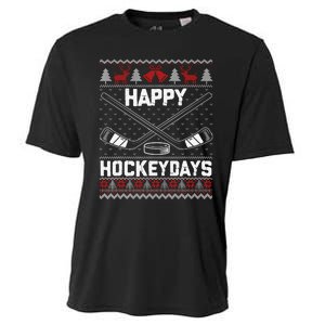 Christmas Santa Claus Player Ice Hockey Funny Cooling Performance Crew T-Shirt