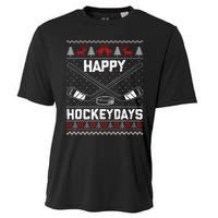 Christmas Santa Claus Player Ice Hockey Funny Cooling Performance Crew T-Shirt