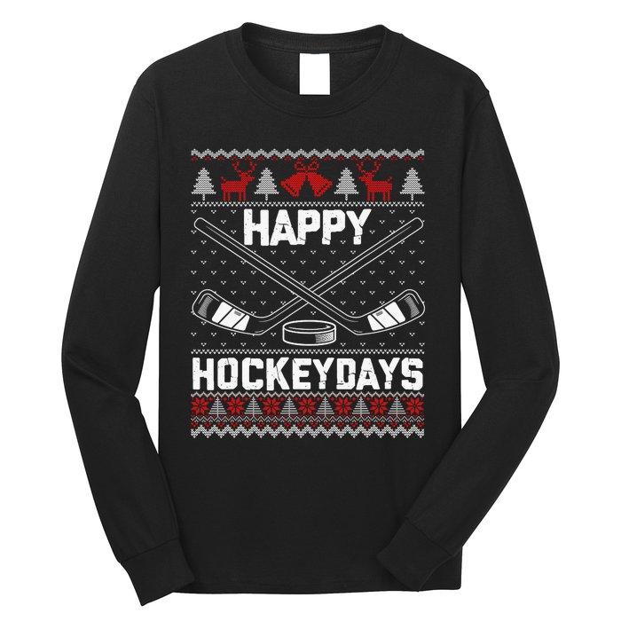 Christmas Santa Claus Player Ice Hockey Funny Long Sleeve Shirt