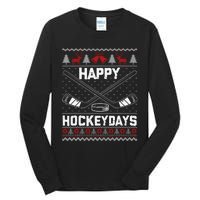 Christmas Santa Claus Player Ice Hockey Funny Tall Long Sleeve T-Shirt