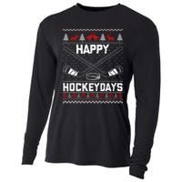 Christmas Santa Claus Player Ice Hockey Funny Cooling Performance Long Sleeve Crew