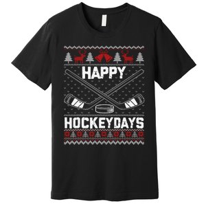 Christmas Santa Claus Player Ice Hockey Funny Premium T-Shirt