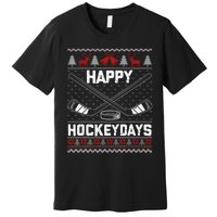 Christmas Santa Claus Player Ice Hockey Funny Premium T-Shirt