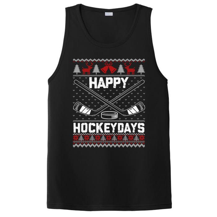 Christmas Santa Claus Player Ice Hockey Funny PosiCharge Competitor Tank