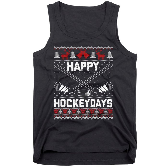 Christmas Santa Claus Player Ice Hockey Funny Tank Top