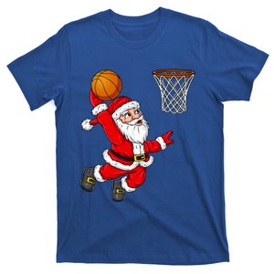 Christmas Santa Claus Dunking A Basketball Funny Xmas Gift T-Shirt