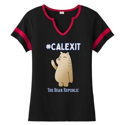 California Secession Calexit Bear Republic Ladies Halftime Notch Neck Tee