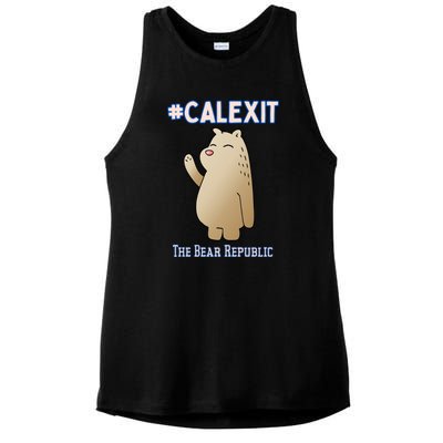 California Secession Calexit Bear Republic Ladies PosiCharge Tri-Blend Wicking Tank