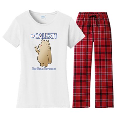 California Secession Calexit Bear Republic Women's Flannel Pajama Set