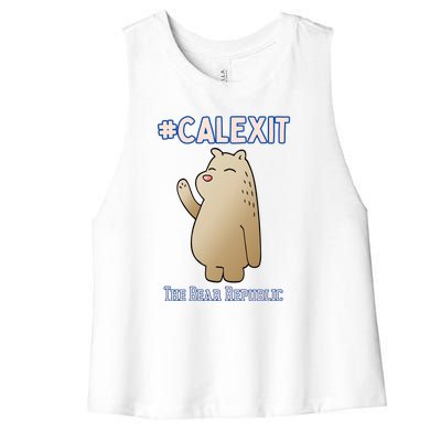 California Secession Calexit Bear Republic Women's Racerback Cropped Tank