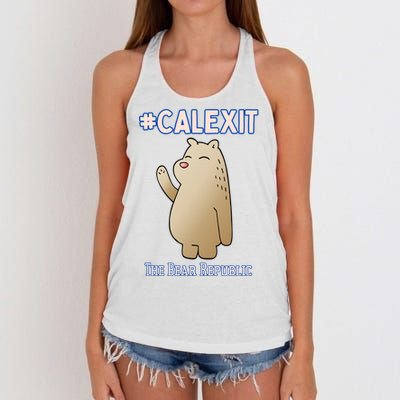 California Secession Calexit Bear Republic Women's Knotted Racerback Tank