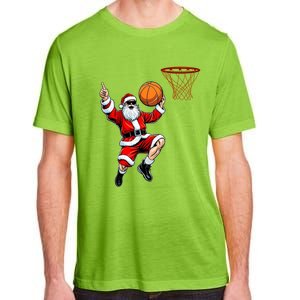 Christmas Santa Claus Dunking A Basketball Xmas Gift Adult ChromaSoft Performance T-Shirt