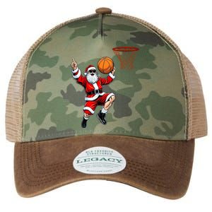 Christmas Santa Claus Dunking A Basketball Xmas Gift Legacy Tie Dye Trucker Hat