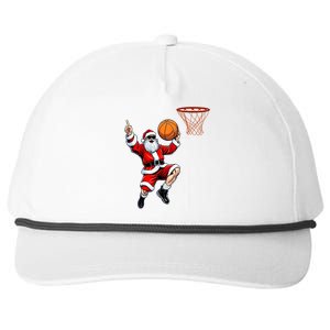 Christmas Santa Claus Dunking A Basketball Xmas Gift Snapback Five-Panel Rope Hat